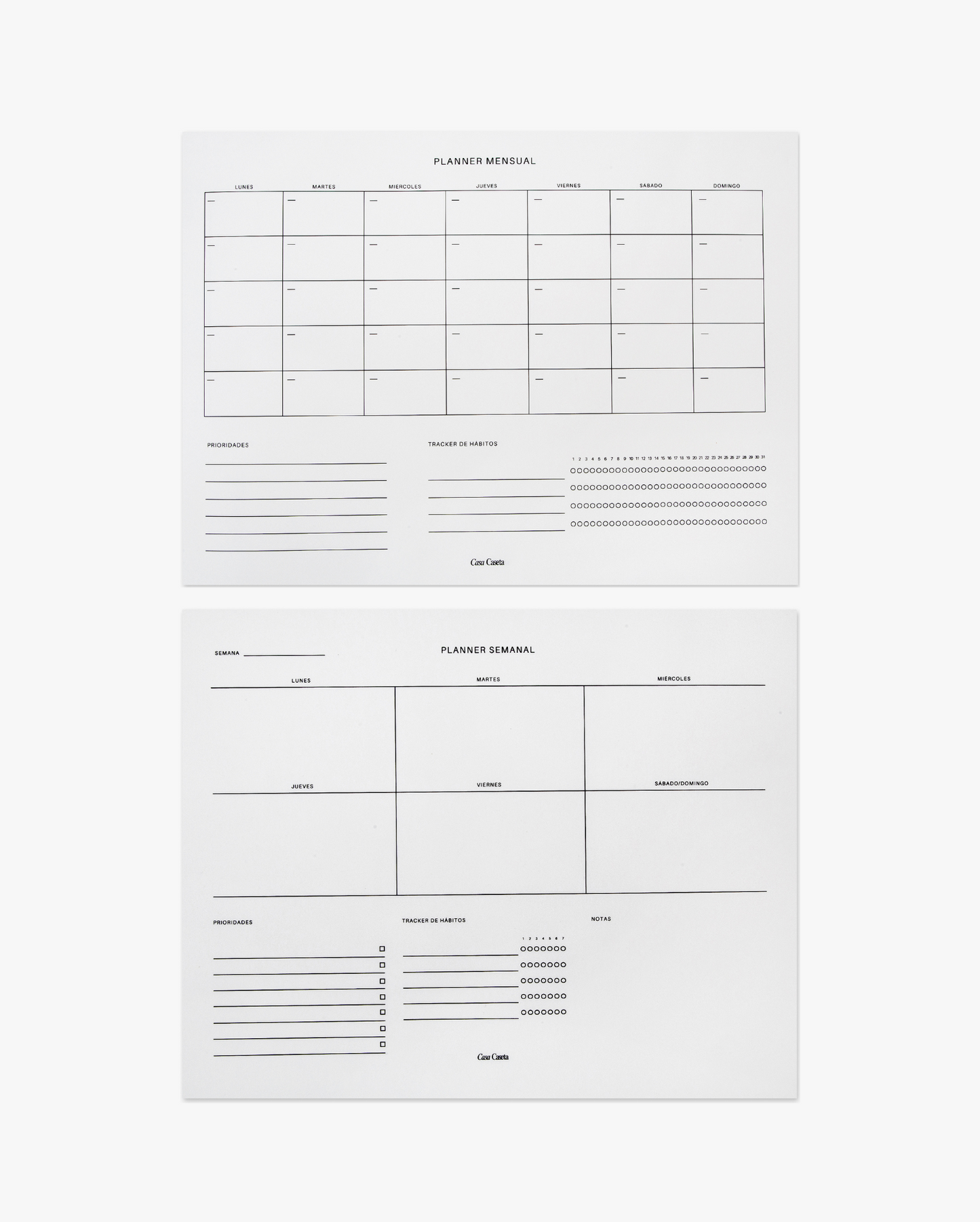 Pack Planners Semanal + Mensual