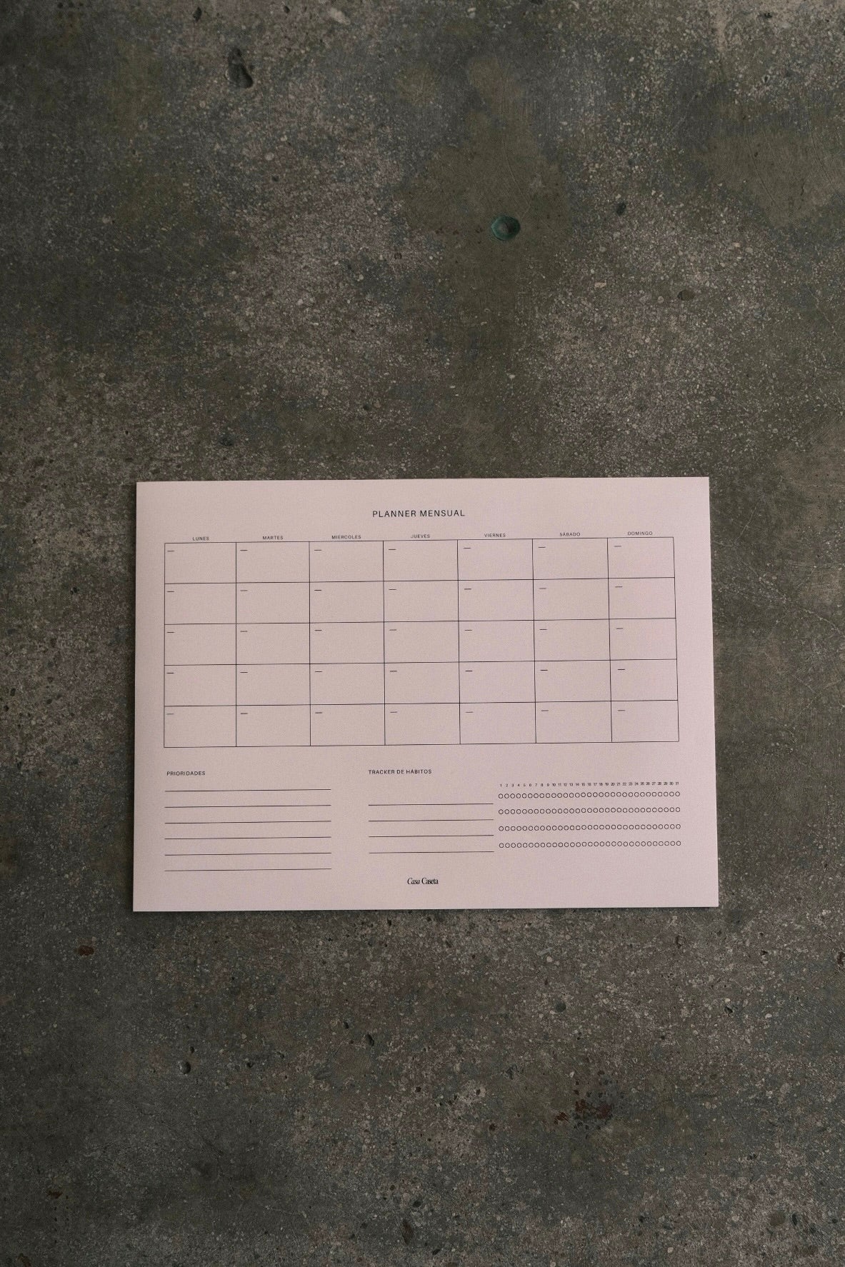 Planner mensual de productividad