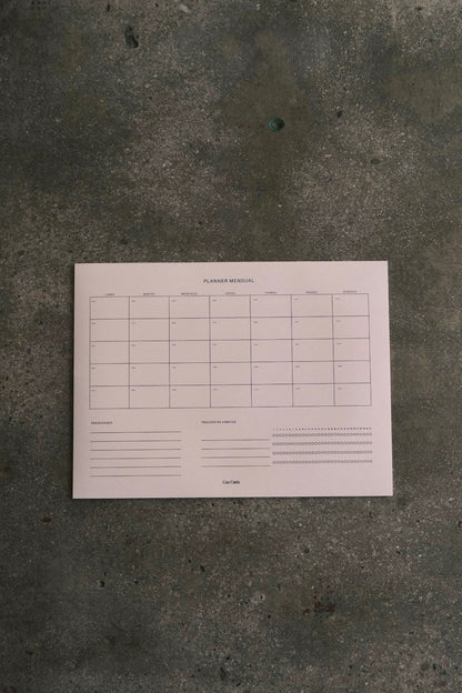 Planner mensual de productividad