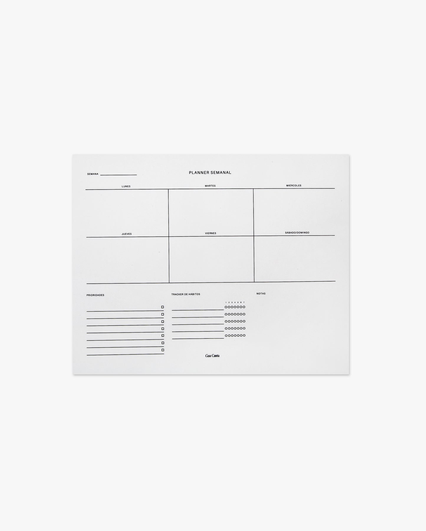 Planner semanal de productividad