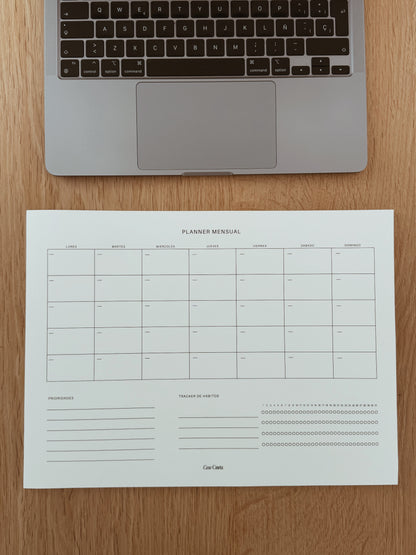 Planner mensual de productividad