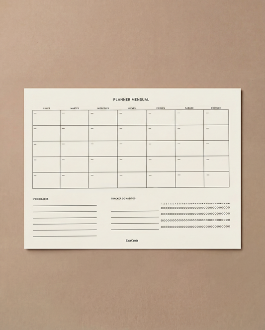 Planner mensual de productividad